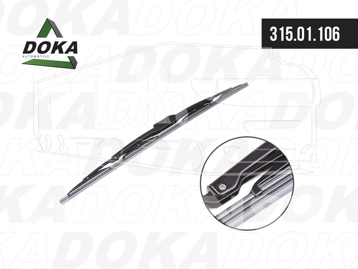 Щетка стеклоочистителя каркасная L=600 (24'), под крючок 12мм, для грузовиков, универсальная