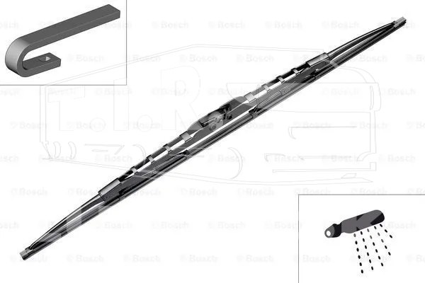 Щетка дворника 700 мм + форсунка