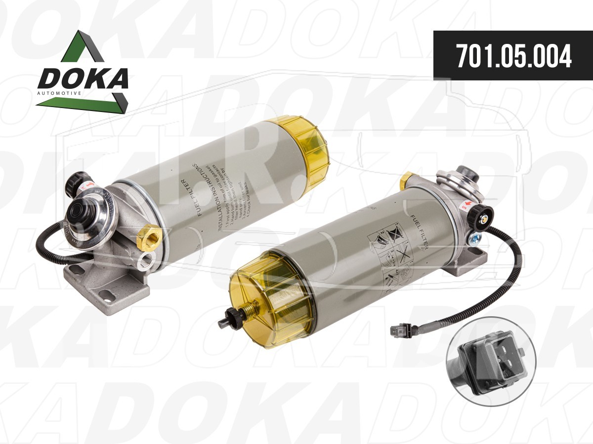 Фильтр топливный сепаратор в сборе с кронштейном, подогревом и стаканом, кругл. 30мк H216 ?110mm  1'