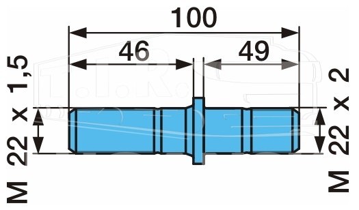 Шпилька колеса М22*2/М22*1.5*97