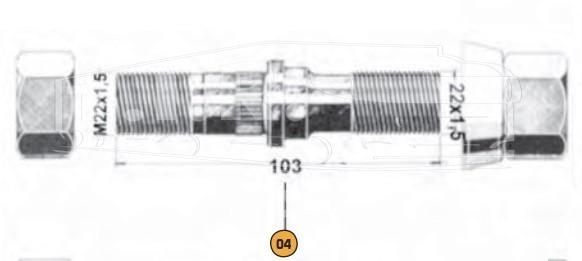 Шпилька колеса М22*1.5/М22*1.5*103