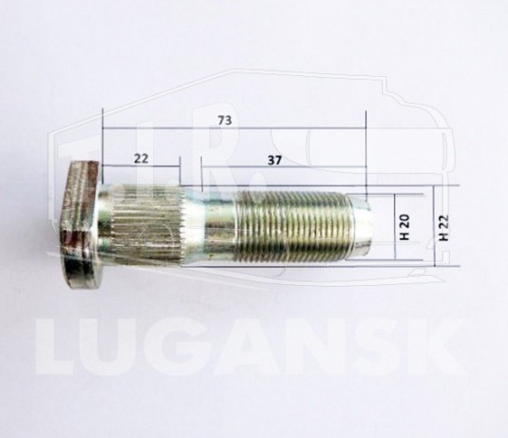 Шпилька колеса М20*1.5*74 КАМАЗ 43114