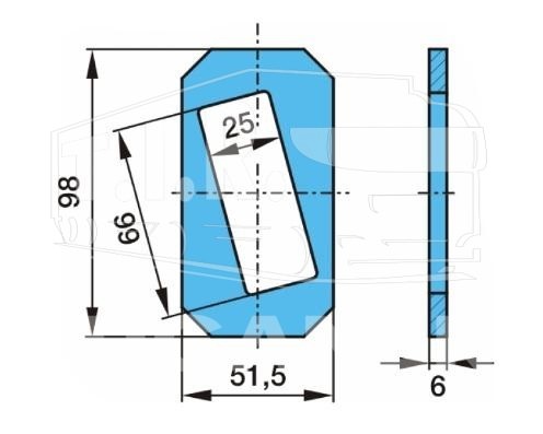 Пластина 98*51*6